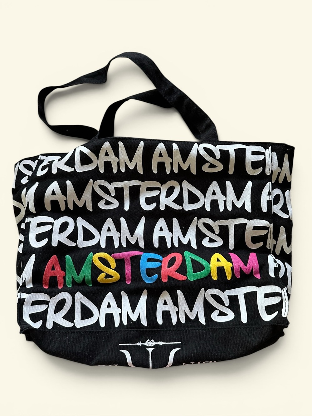 Robin Ruth Shopper Tote, Amsterdam Script with Rainbow Accent
